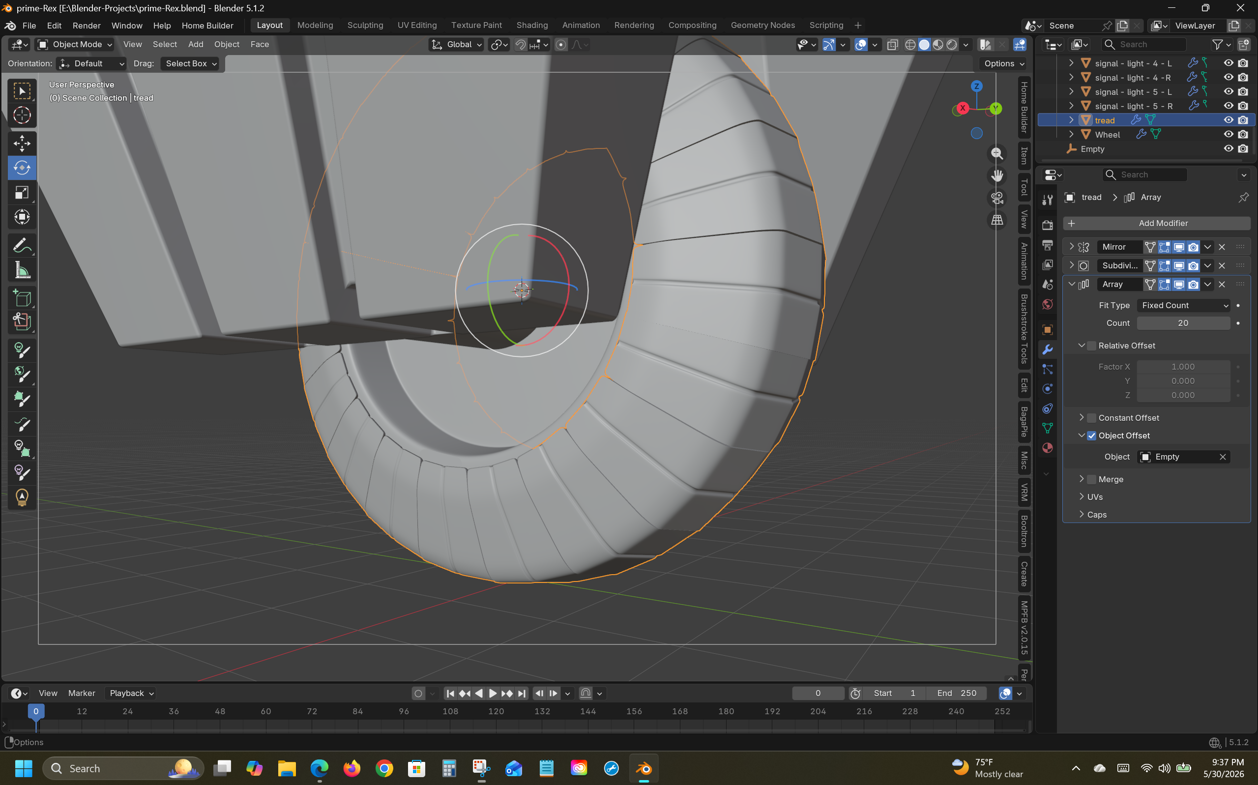 Robot model view created in Blender